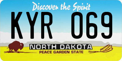 ND license plate KYR069
