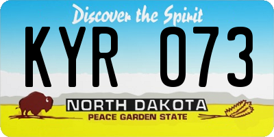 ND license plate KYR073