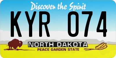 ND license plate KYR074