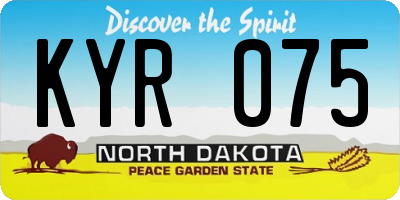 ND license plate KYR075