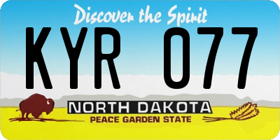 ND license plate KYR077