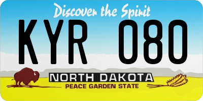 ND license plate KYR080