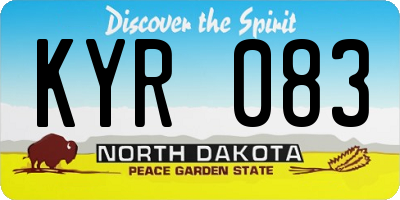 ND license plate KYR083