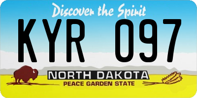 ND license plate KYR097
