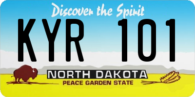 ND license plate KYR101