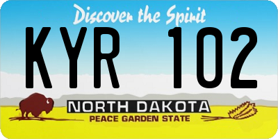 ND license plate KYR102