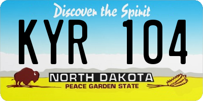 ND license plate KYR104