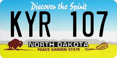 ND license plate KYR107