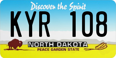ND license plate KYR108