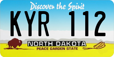 ND license plate KYR112