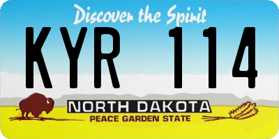ND license plate KYR114