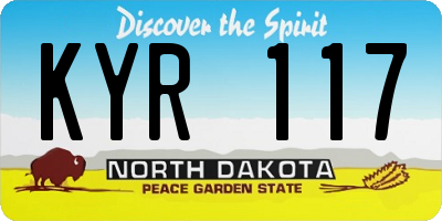 ND license plate KYR117