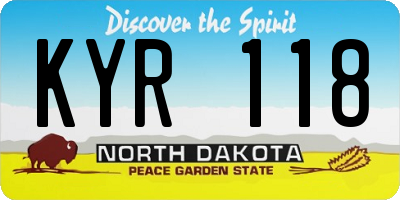 ND license plate KYR118