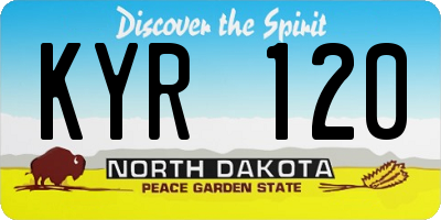 ND license plate KYR120