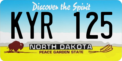 ND license plate KYR125
