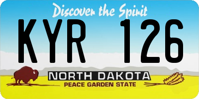 ND license plate KYR126