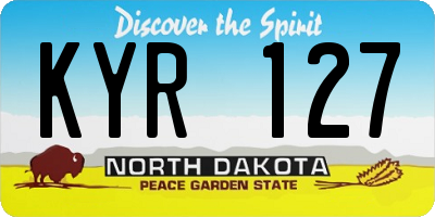 ND license plate KYR127