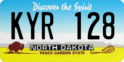 ND license plate KYR128