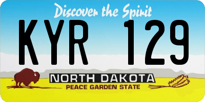 ND license plate KYR129