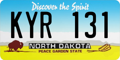 ND license plate KYR131