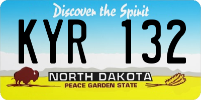 ND license plate KYR132