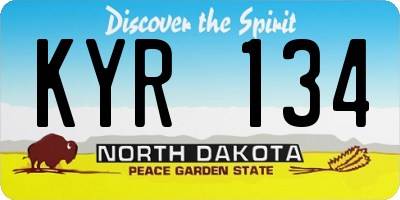 ND license plate KYR134