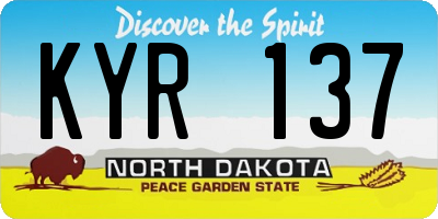 ND license plate KYR137