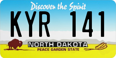 ND license plate KYR141