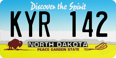 ND license plate KYR142