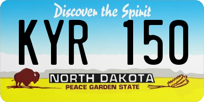 ND license plate KYR150