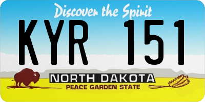 ND license plate KYR151