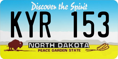 ND license plate KYR153