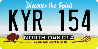 ND license plate KYR154