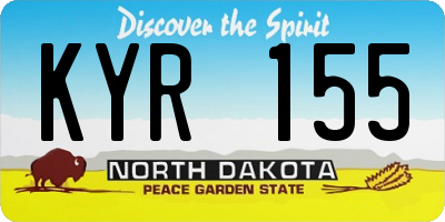 ND license plate KYR155