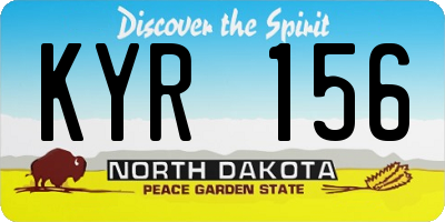 ND license plate KYR156