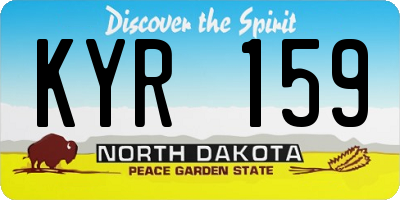 ND license plate KYR159
