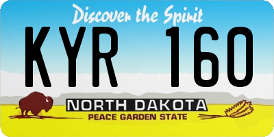 ND license plate KYR160