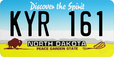 ND license plate KYR161