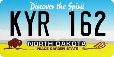 ND license plate KYR162