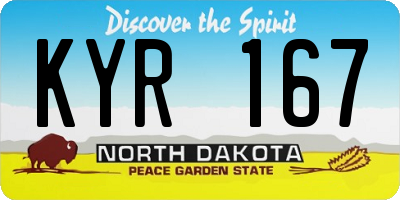 ND license plate KYR167