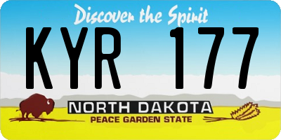 ND license plate KYR177
