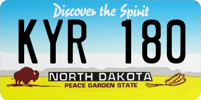 ND license plate KYR180