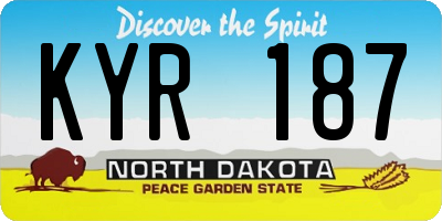 ND license plate KYR187