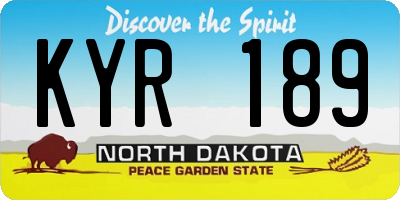 ND license plate KYR189
