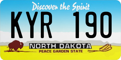 ND license plate KYR190