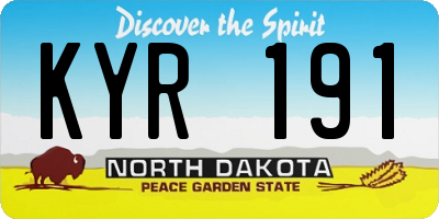 ND license plate KYR191