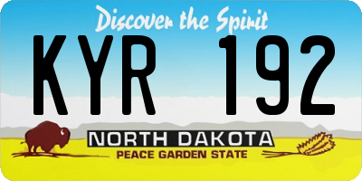 ND license plate KYR192