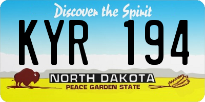 ND license plate KYR194