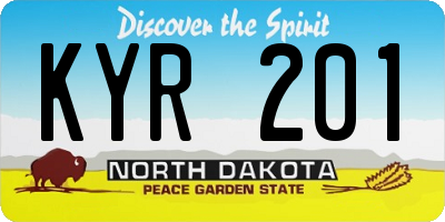 ND license plate KYR201