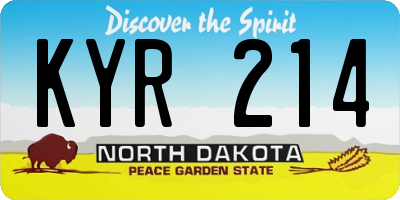 ND license plate KYR214